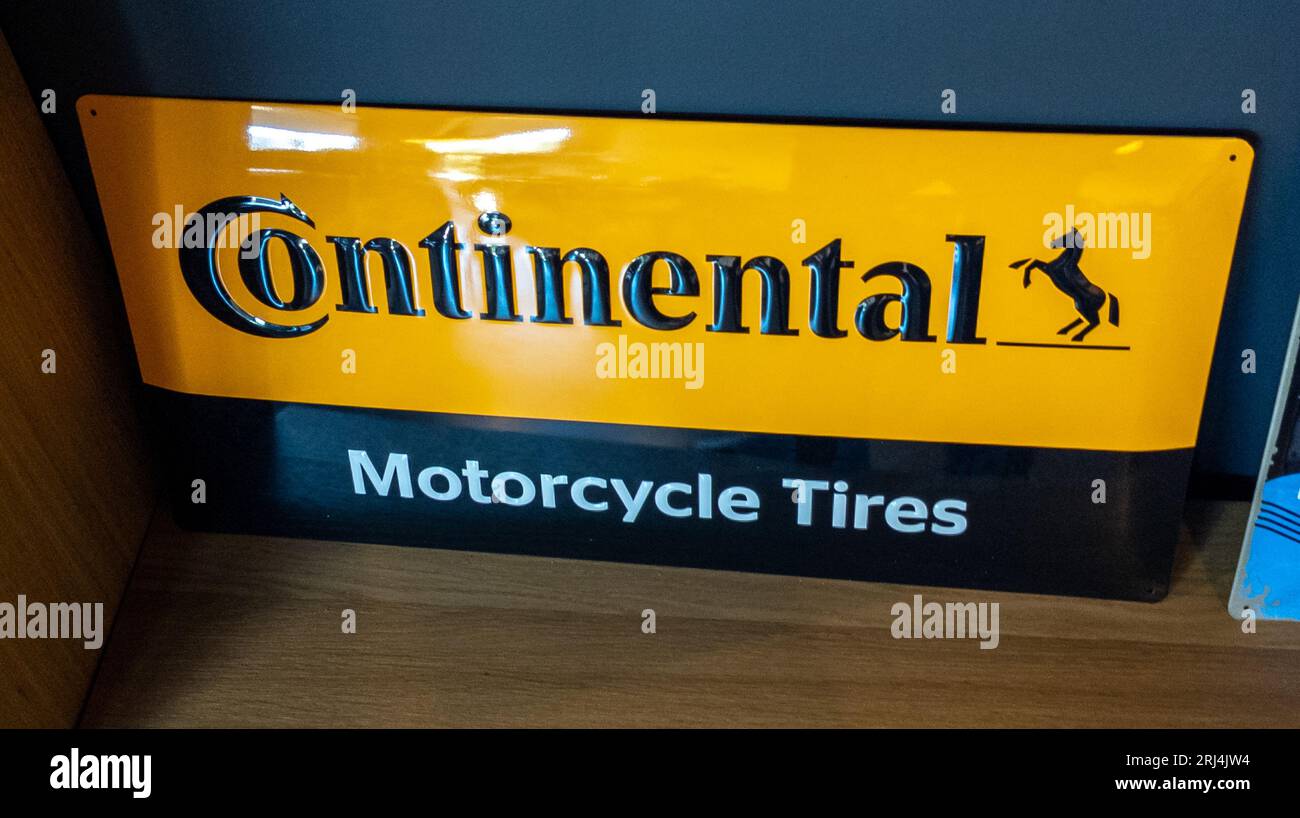 Bordeaux , France 08 19 2023 Continental motorcycle tires text logo