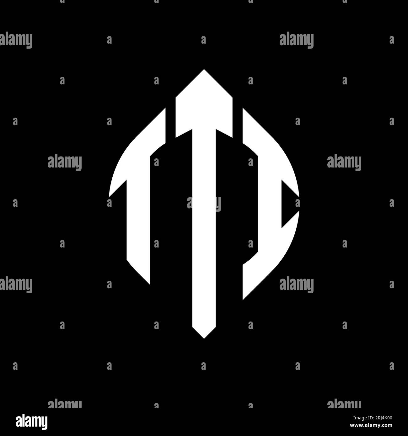 TTI circle letter logo design with circle and ellipse shape. TTI