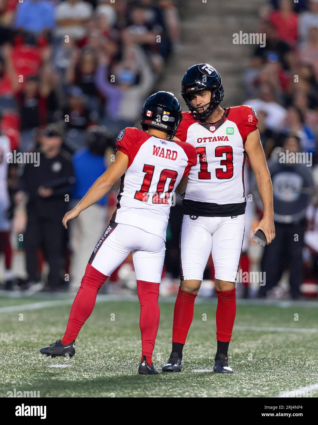 OTTAWA, ON AUGUST 19 Ottawa Redblacks kicker Richie Leone (13