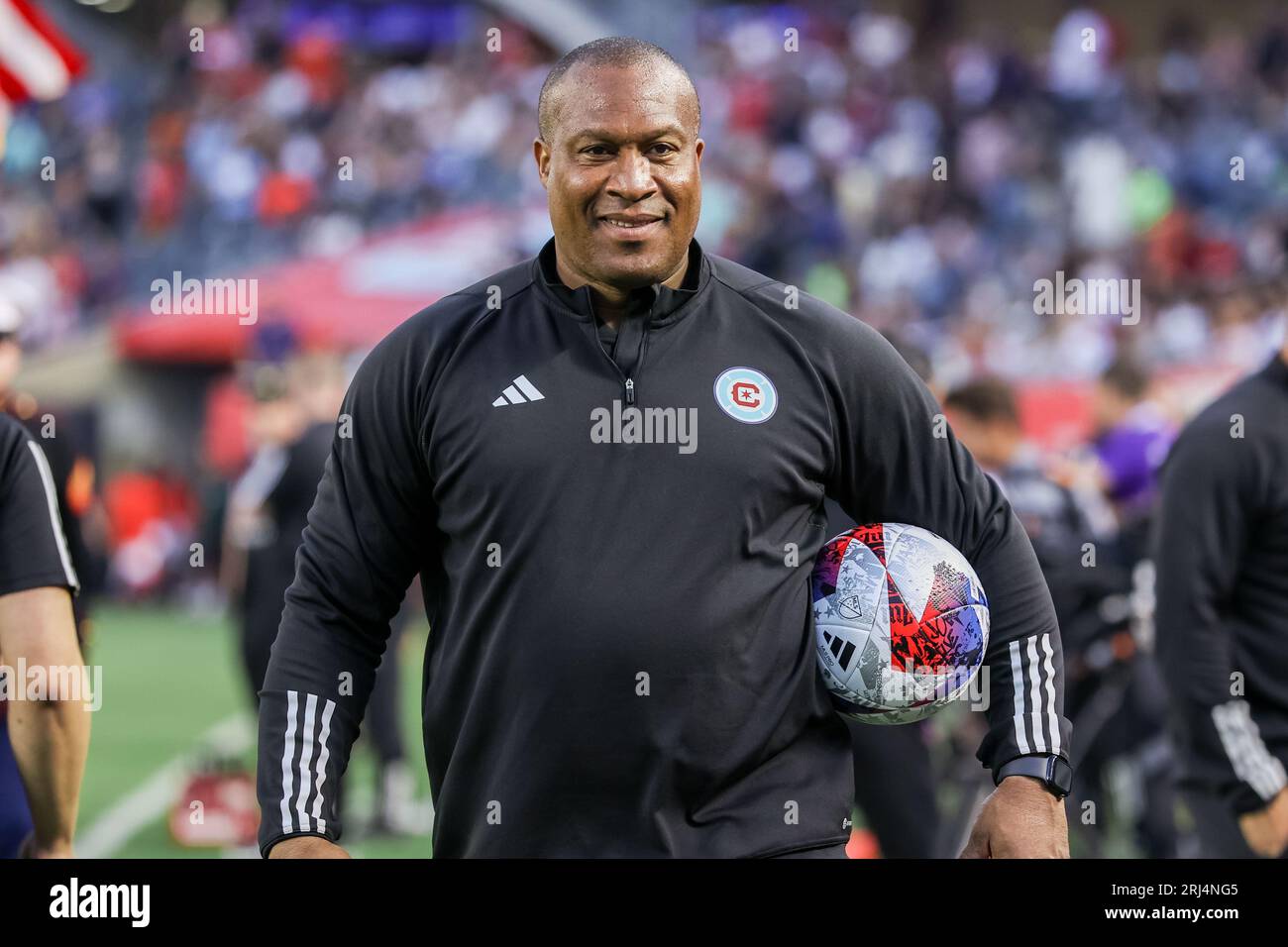 Chicago, USA. 20th Aug, 2023. Chicago, USA, August 20, 2023: C.J. Brown, Assistant Coach for the Chicago Fire FC smiles before the game between Chicago Fire FC and Orlando City SC on Sunday August 20, 2023 at Soldier Field, Chicago, USA. (NO COMMERCIAL USAGE) (Shaina Benhiyoun/SPP) Credit: SPP Sport Press Photo. /Alamy Live News Stock Photo