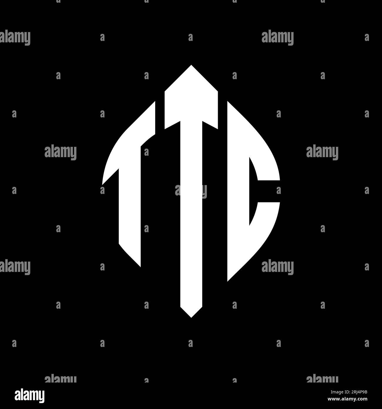 TTC circle letter logo design with circle and ellipse shape. TTC