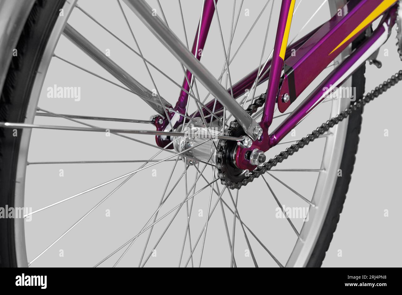 Bicycle rear hub. Closeup. On white background Stock Photo Alamy