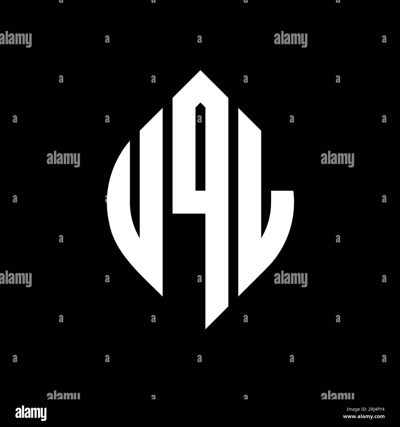 UQL circle letter logo design with circle and ellipse shape. UQL ...
