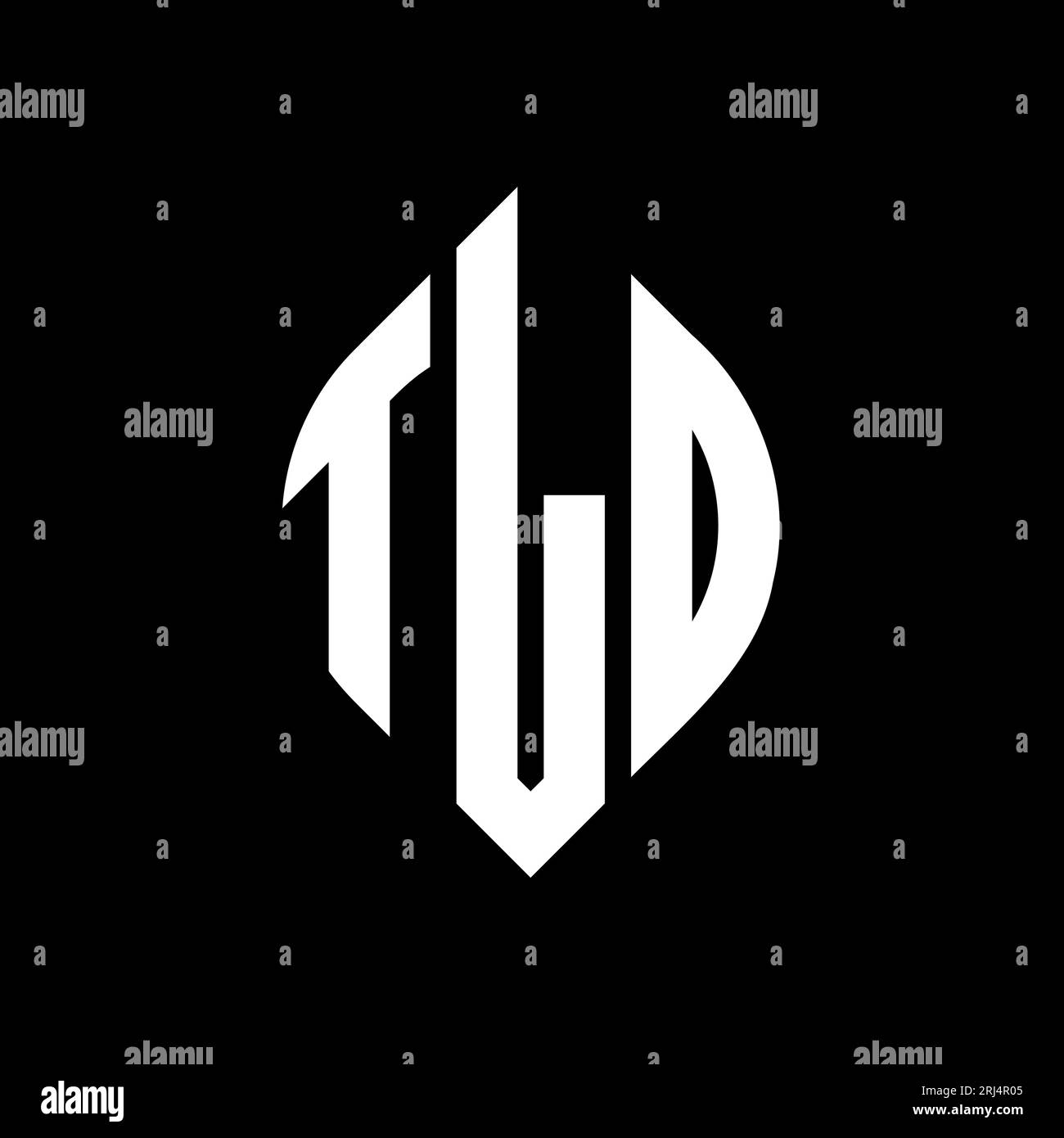 TLD circle letter logo design with circle and ellipse shape. TLD