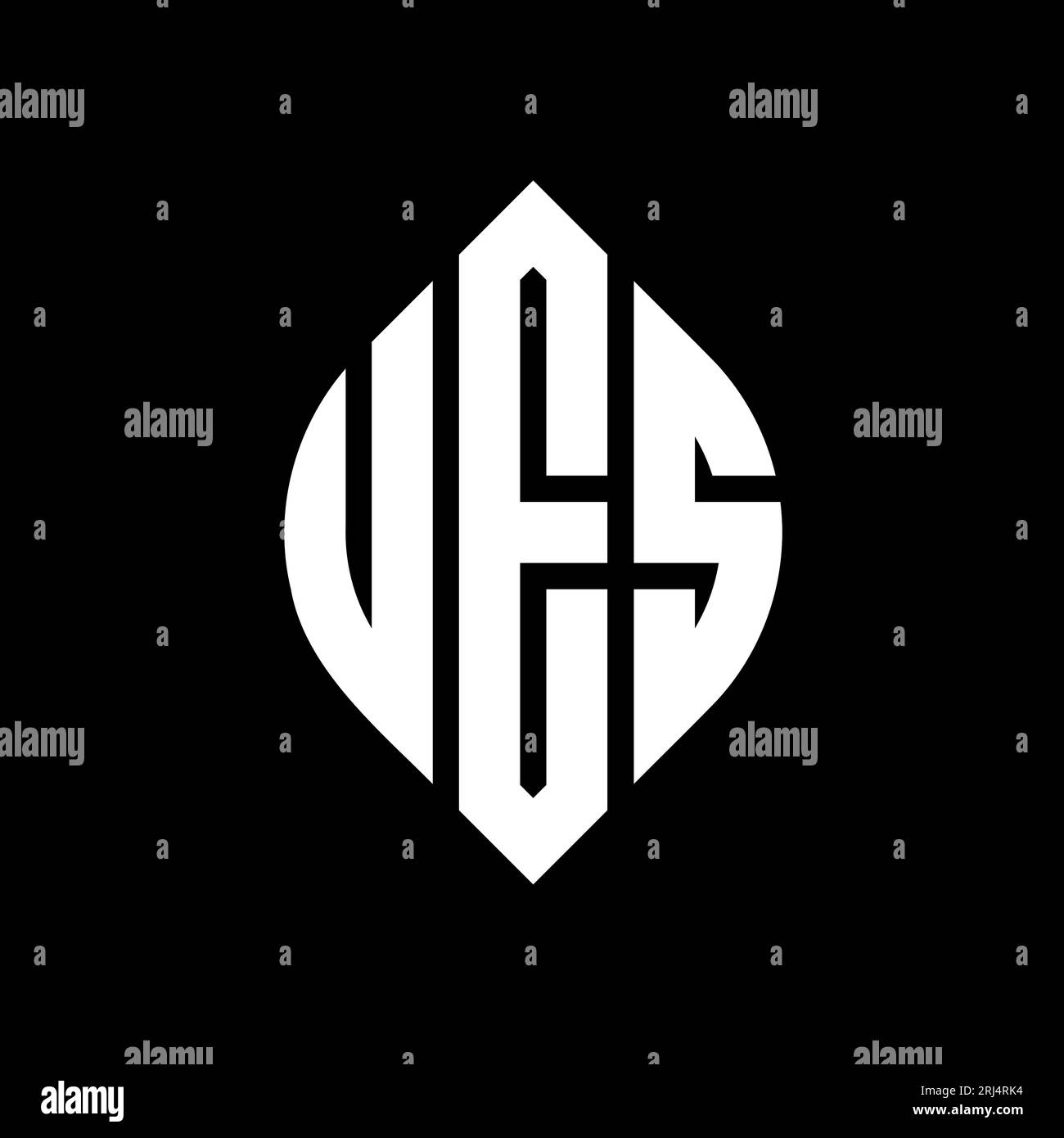 UES circle letter logo design with circle and ellipse shape. UES