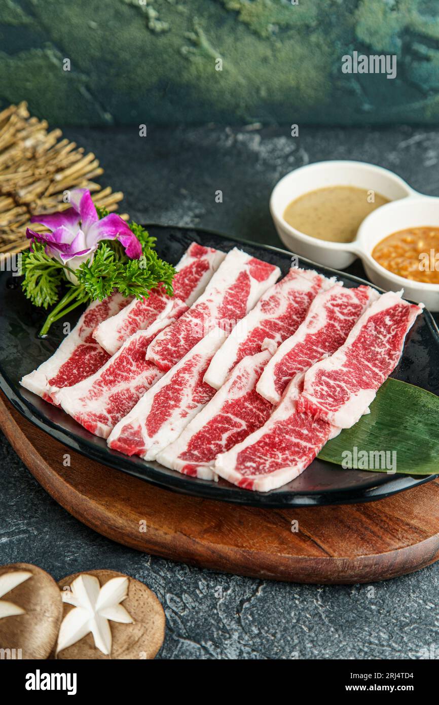 flank steak - belly,lower plate and flank,Short Plate for Japanese bbq or  Korea bbq。 Stock Photo - Alamy