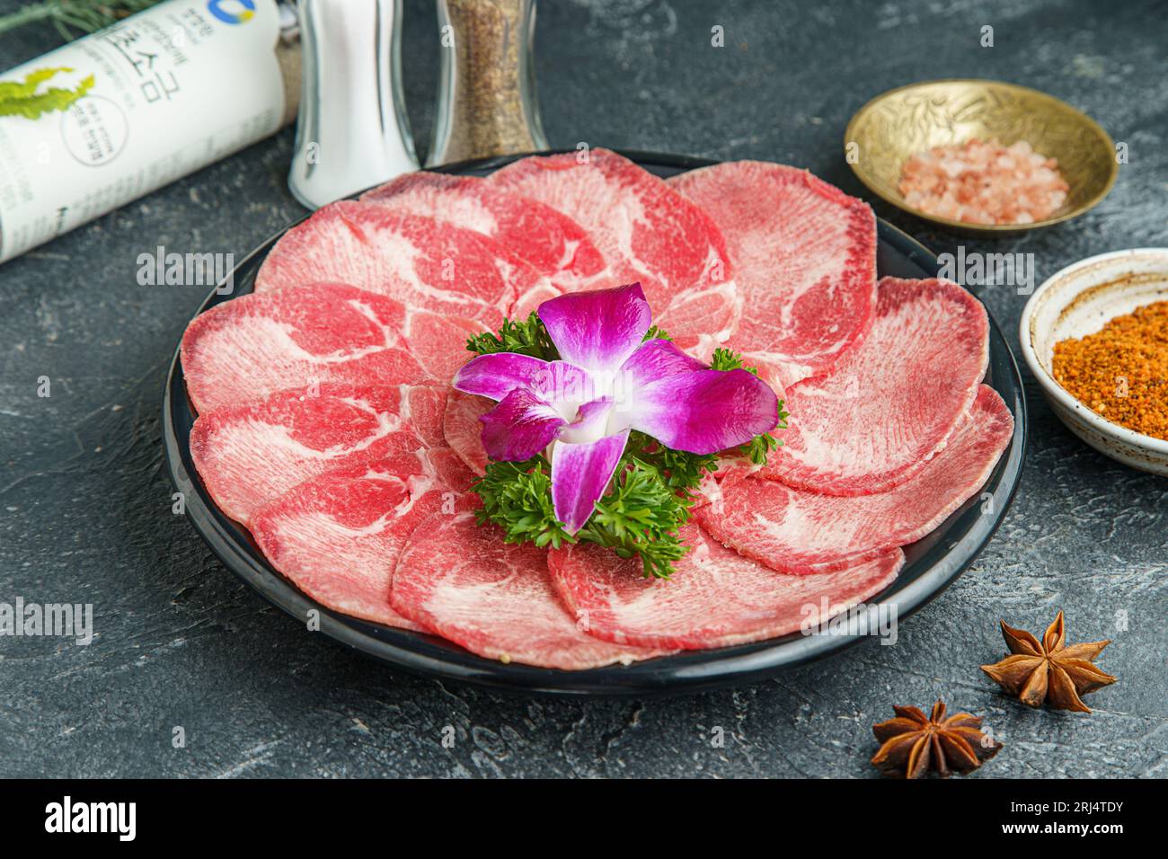 Korean or Japanese barbecue, Thick Cut slice beef tongue,for hot pot or