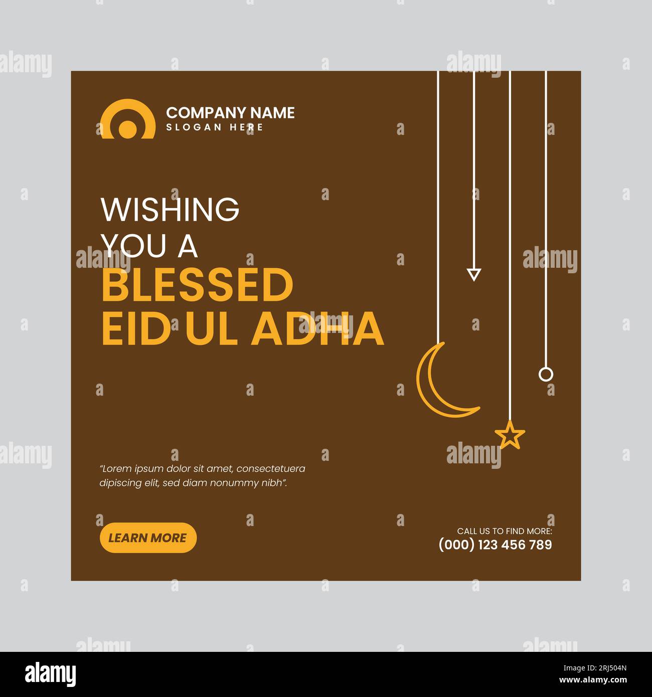 Eid Ul Adha Post Design Template for Social Media Stock Vector Image