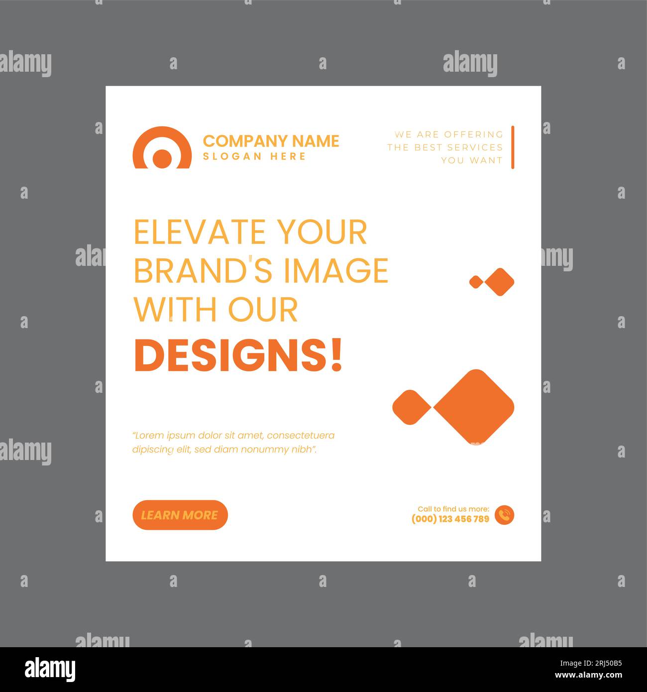 Graphic Designing Social Media Post Design Template Stock Vector Image