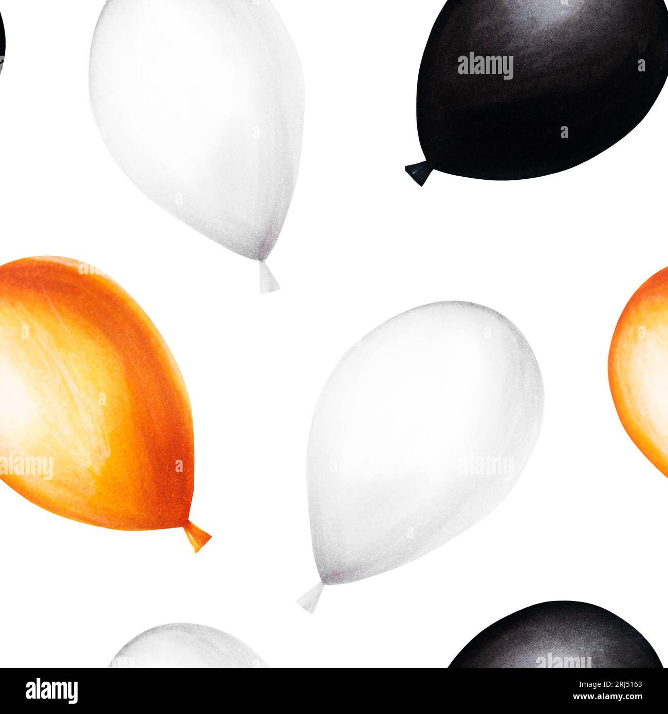 Premium Photo  Watercolor Halloween balloons on a string illustration Hand  painting orange black white balloon