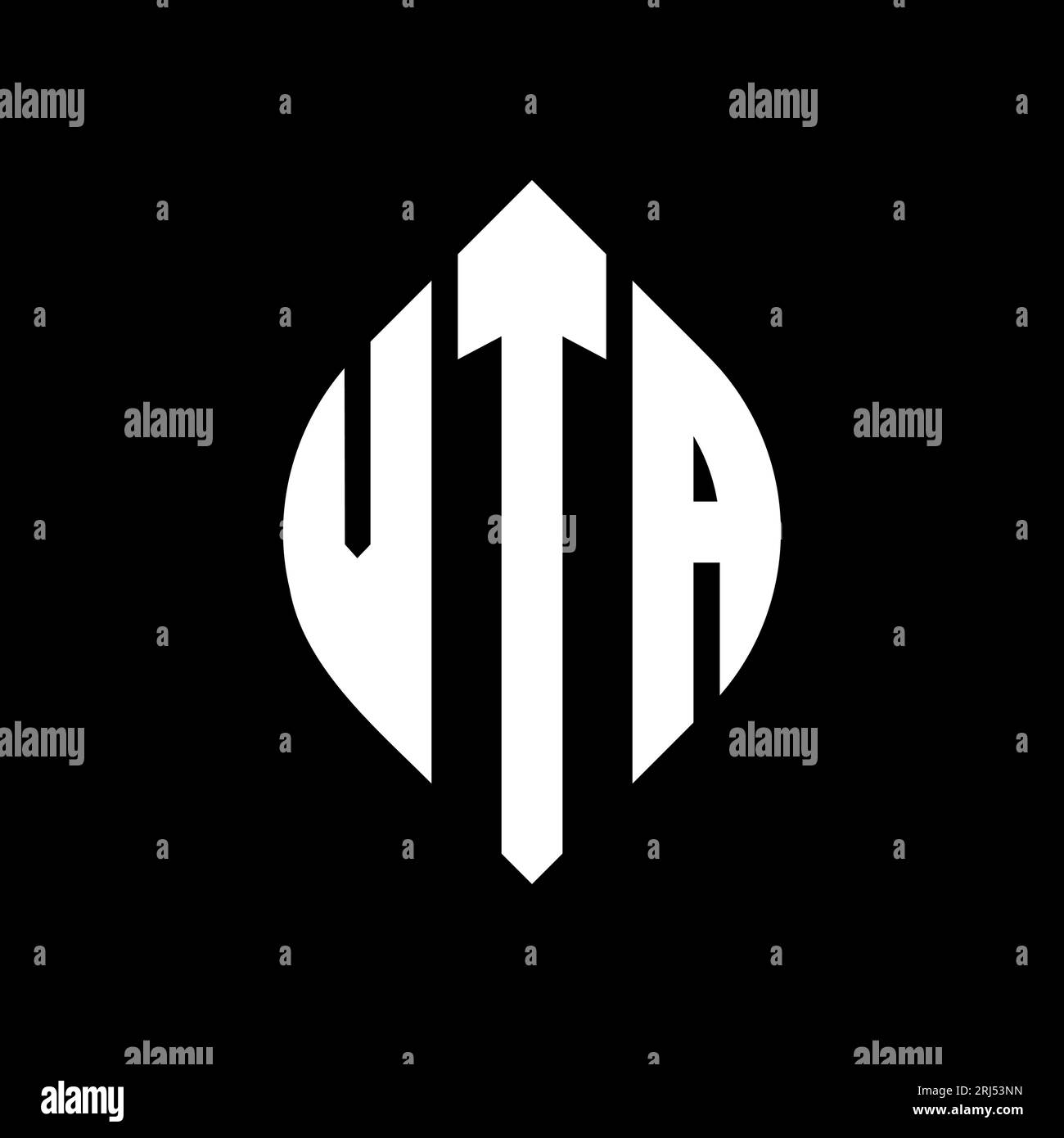 VTA circle letter logo design with circle and ellipse shape. VTA