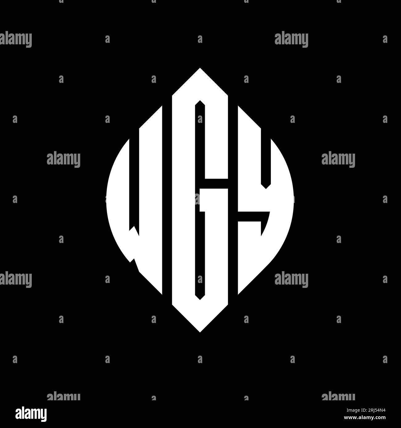 WGY circle letter logo design with circle and ellipse shape. WGY