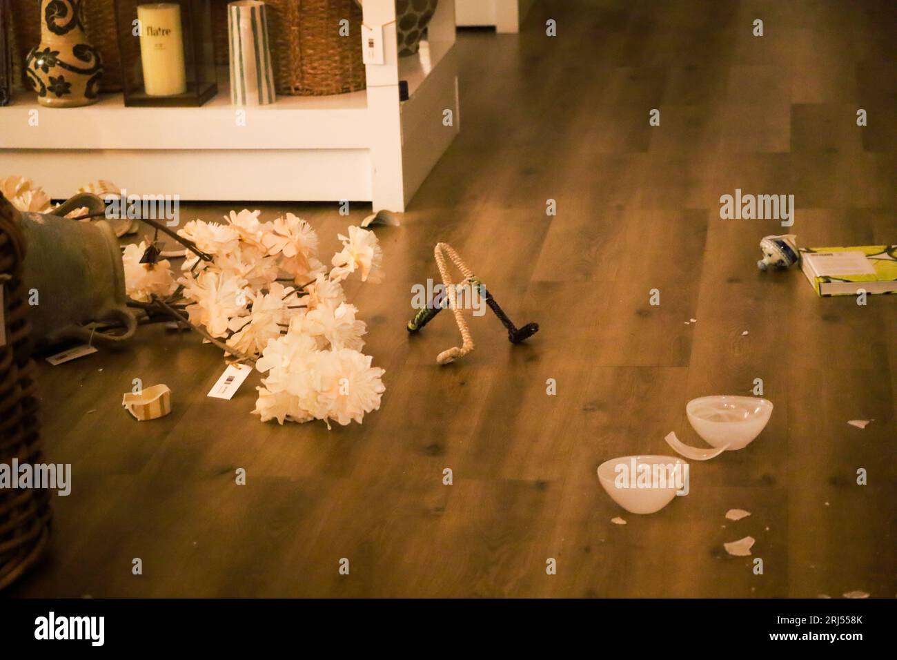 Ojai, California, U.S.A. 20th Aug, 2023. Debris on the floor of a gift