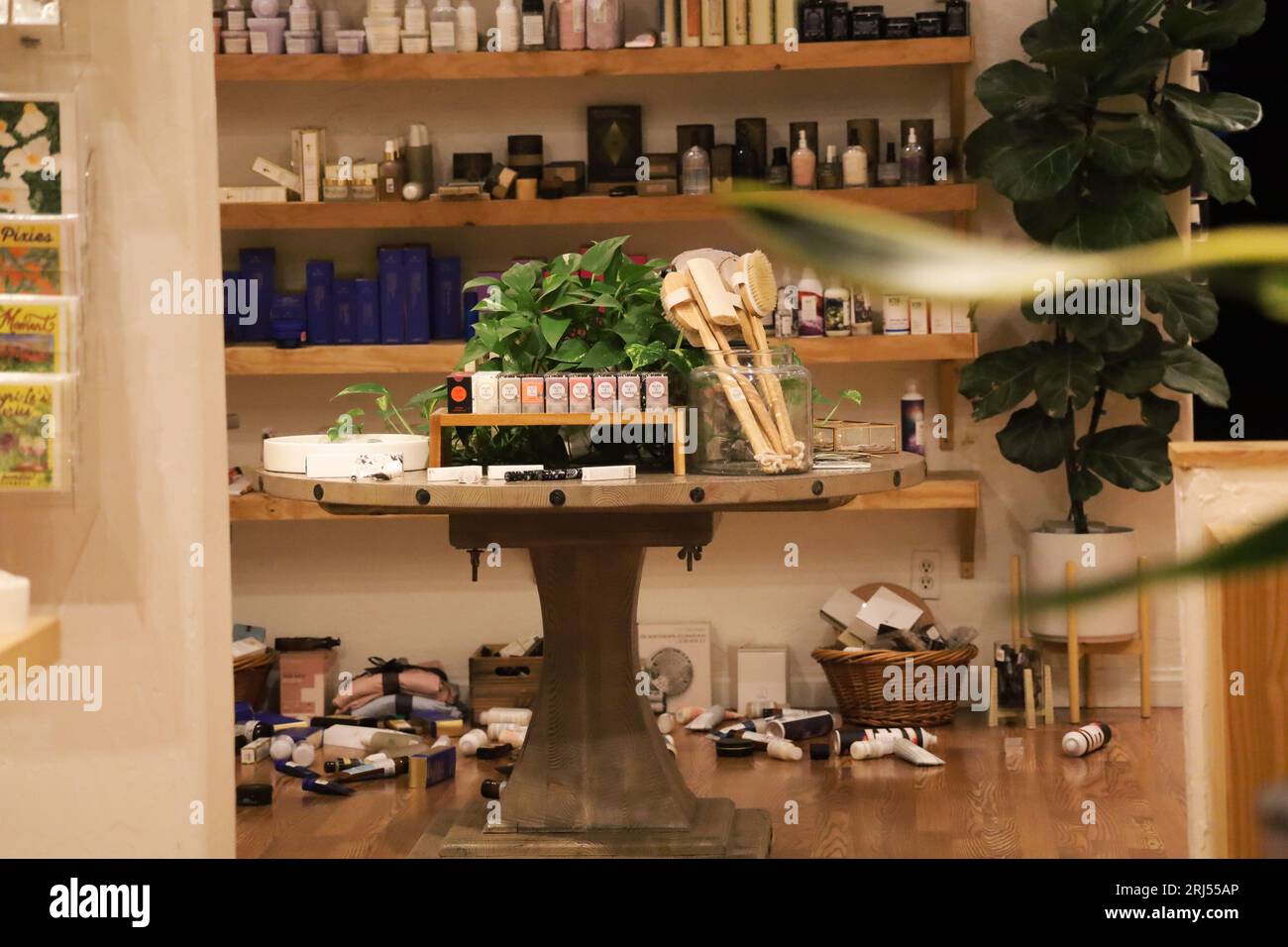 Ojai, California, U.S.A. 20th Aug, 2023. Debris on the floor of a gift