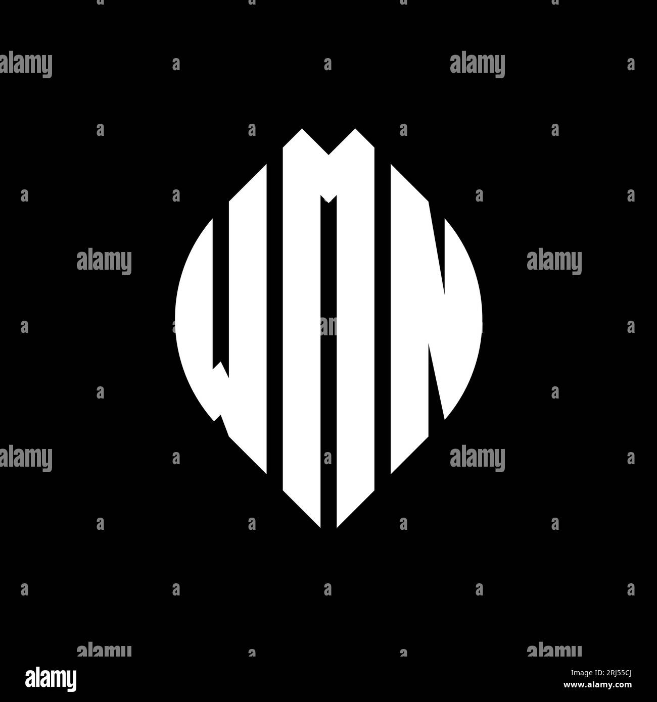 WMN circle letter logo design with circle and ellipse shape. WMN ...