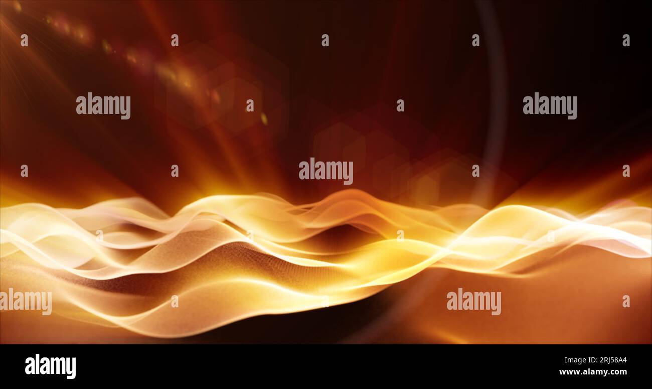 Abstract background wave of yellow futuristic hi-tech grains of sand ...