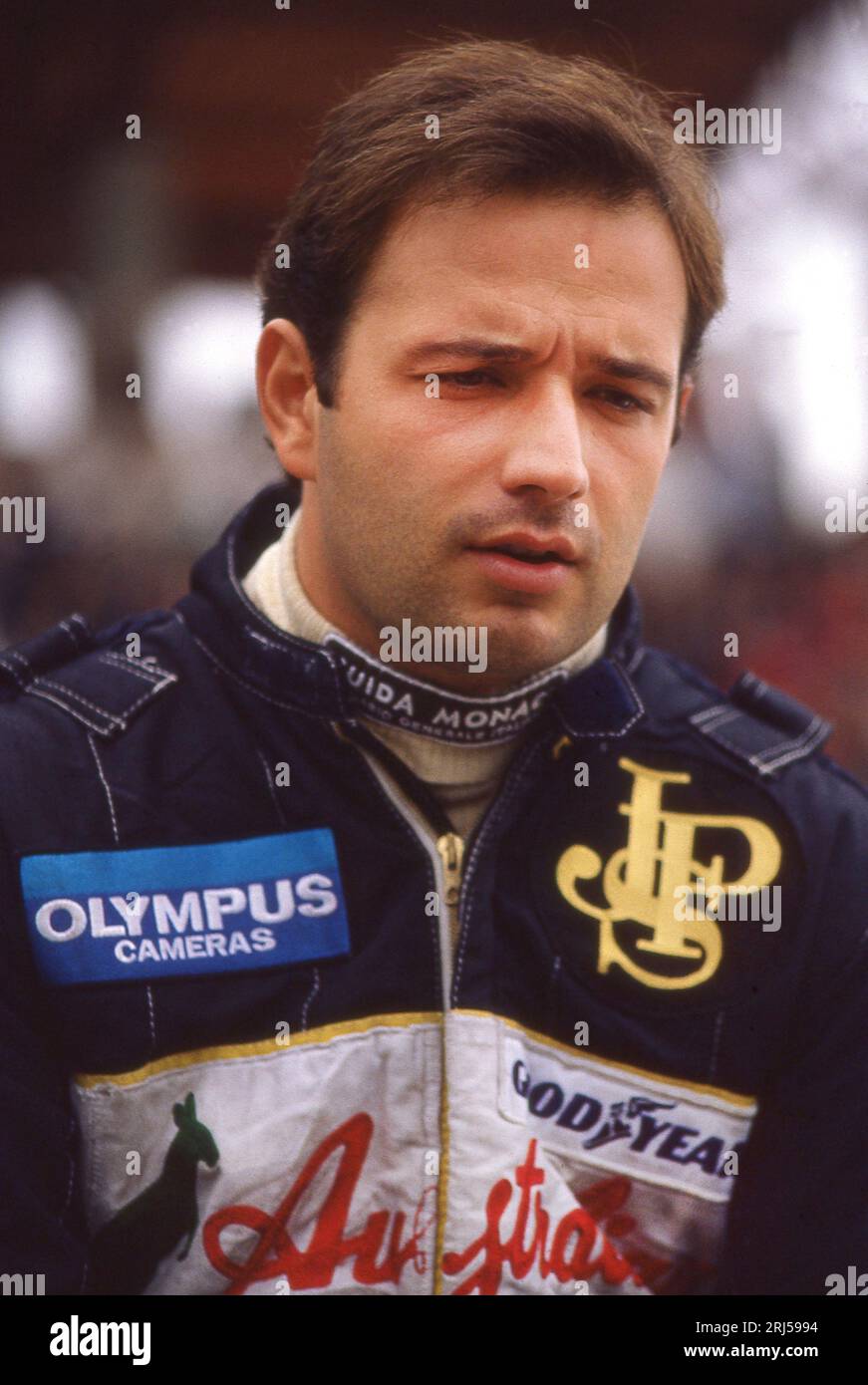 Elio de Angelis at the1985 Portuguese Grand Prix at Estoril Stock Photo