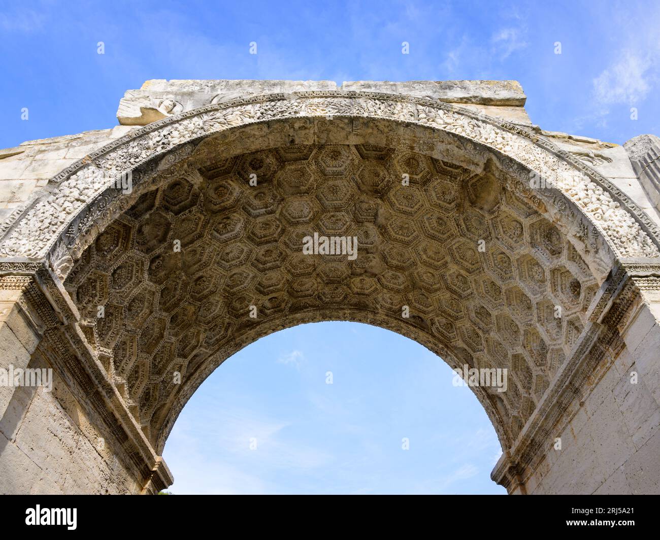 The Triumphal Arch dates from 20AD and was built by the Romans, sunny day in springtime Stock Photo