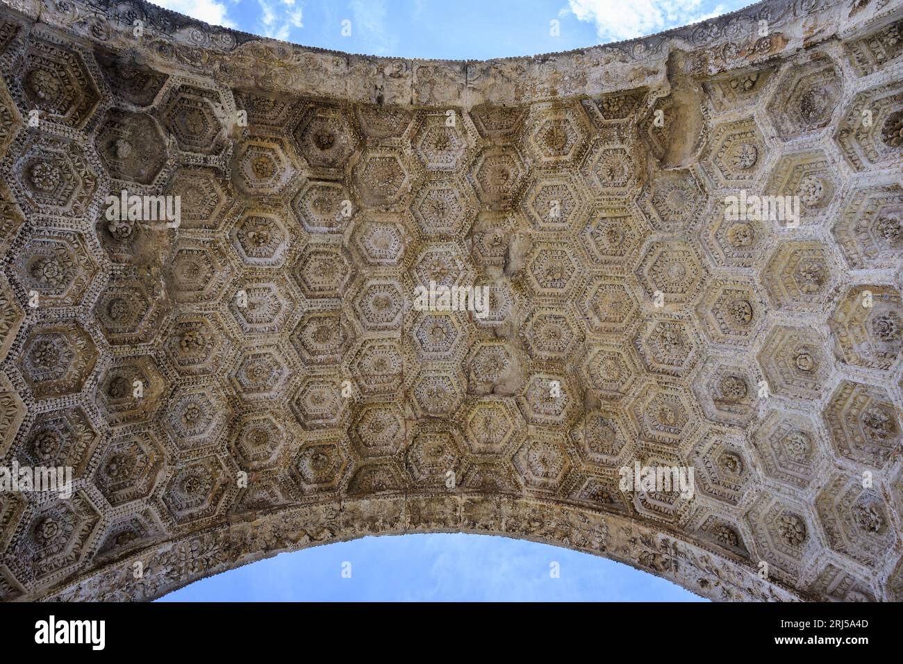 The Triumphal Arch dates from 20AD and was built by the Romans, sunny day in springtime Stock Photo