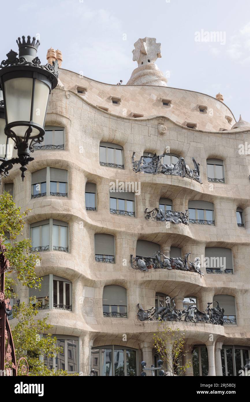 View, Casa Mila house by architect Antoni Gaudi Stock Photo Alamy