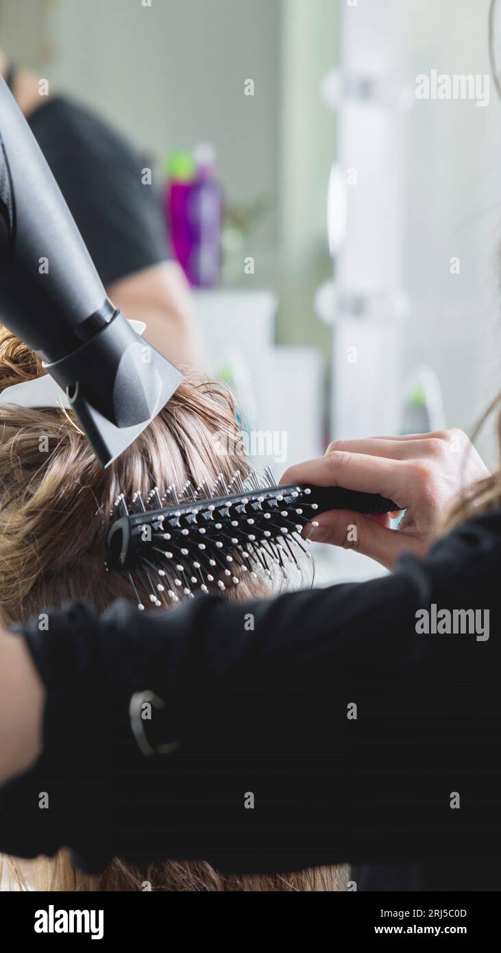 Blond long hair round hi-res stock photography and images - Alamy