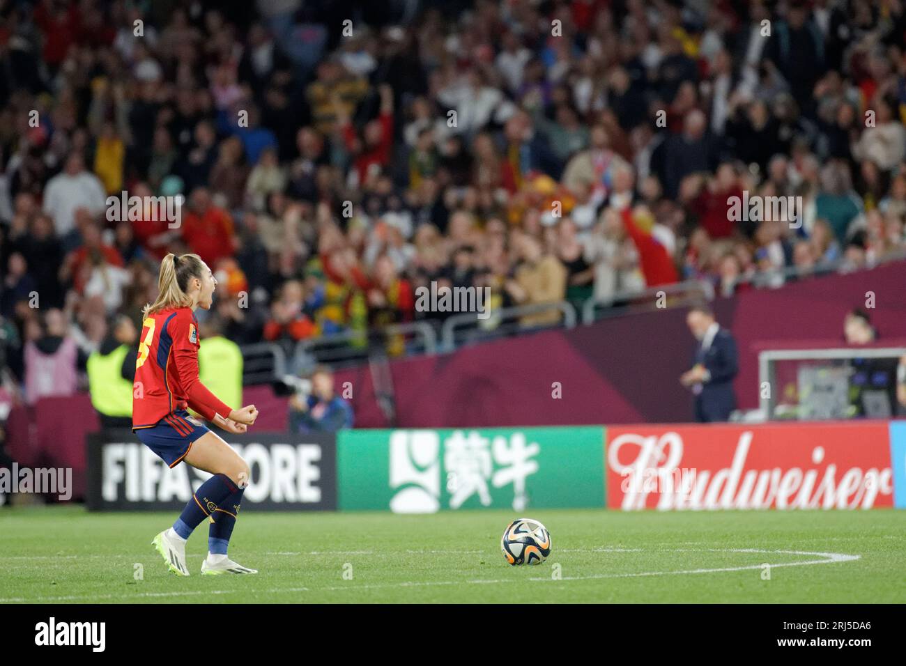 Sydney, Australia. 20th Aug, 2023. Olga Carmona of Spain celebrates after a goal was scored during the FIFA Women's World Cup Australia and New Zealand 2023 Final match between Spain and England at Stadium Australia on August 20, 2023 in Sydney, Australia Credit: IOIO IMAGES/Alamy Live News Stock Photo