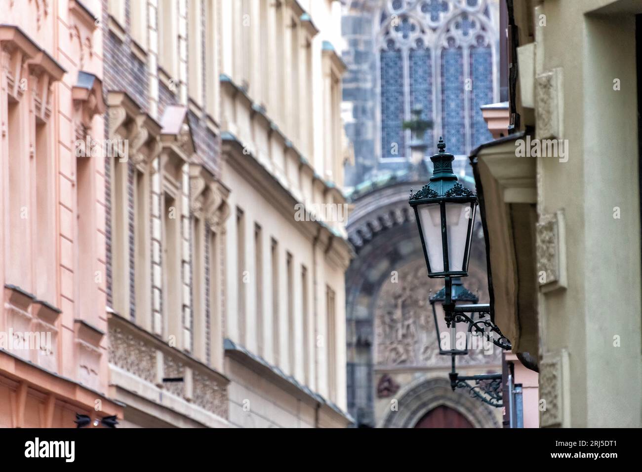 Old town of Prague in the Czech Republic with historic buildings Stock Photo