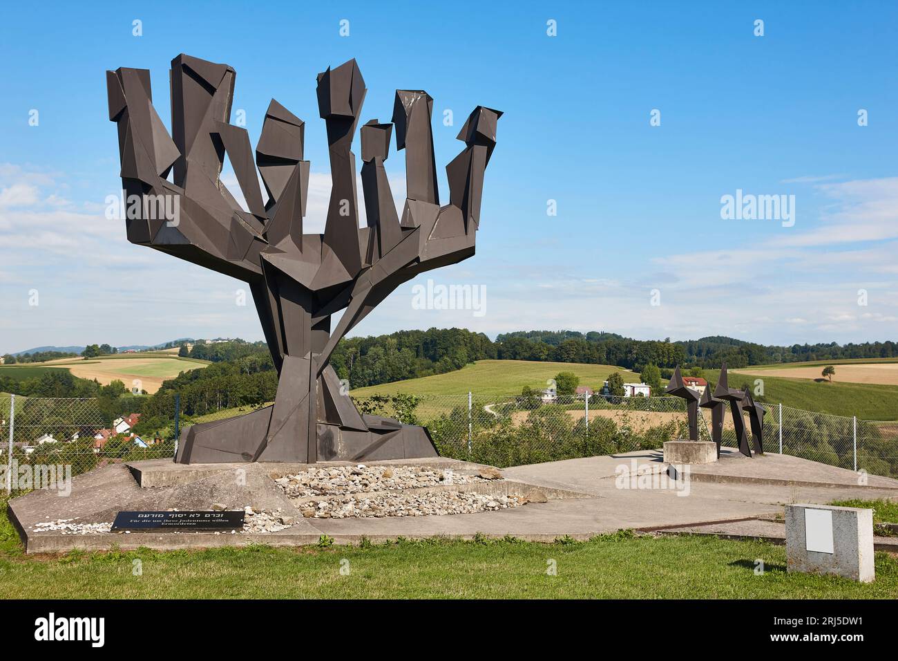 Jewish sculpture tribute in Mauthausen memorial. Prisioners of war. Austria Stock Photo