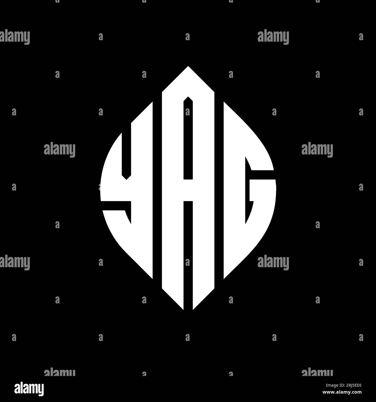 YAG circle letter logo design with circle and ellipse shape. YAG