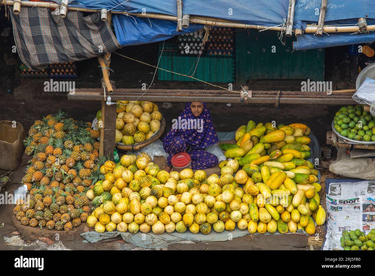 Fruits vendors at the Jurain Railgate Market where around 600 hawkers
