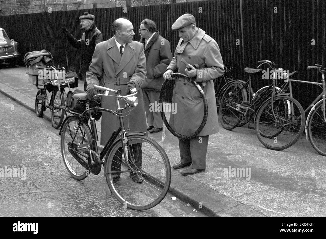 Chilton Street market Tower Hamlets secondhand used bicycle bike market near Brick Lane. Sunday morning market second hand used pedal bikes for sale. 1970s England 1974.  UK HOMER SYKES Stock Photo