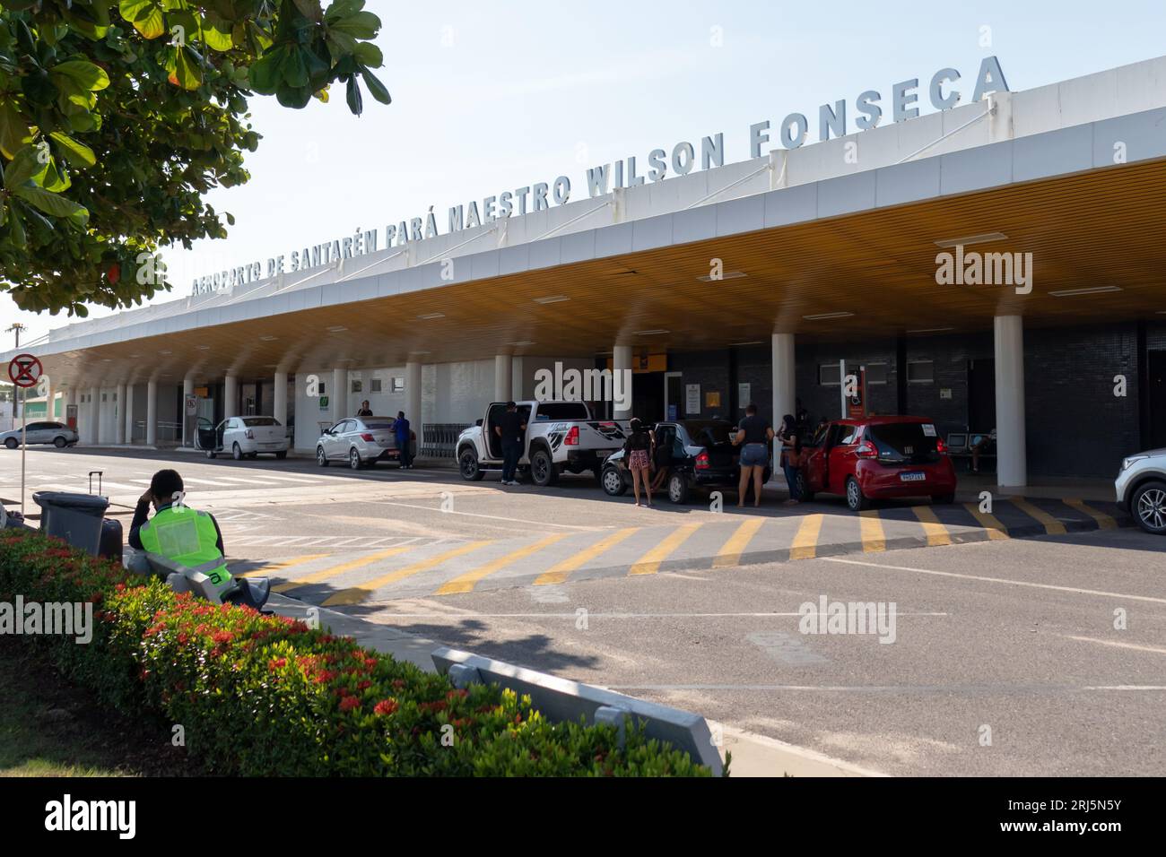 The entrance facade of Santarem International Airport - Maestro Wilson Fonseca (STM-SBSN). Stock Photo