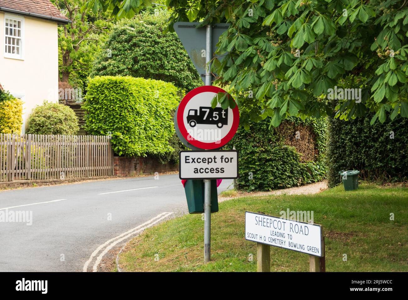 Except for Access Road Sign, Essex England UK Stock Photo