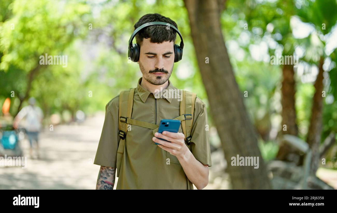Hispanic young man trekking hi-res stock photography and images - Alamy