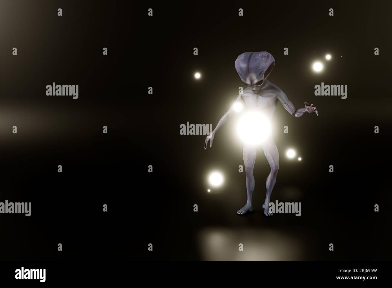 alien isolated on black background 3d illustration Stock Photo - Alamy