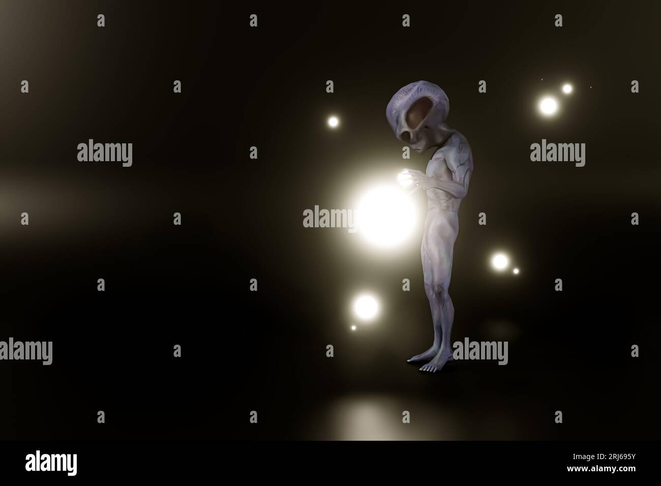 alien isolated on black background 3d illustration Stock Photo - Alamy