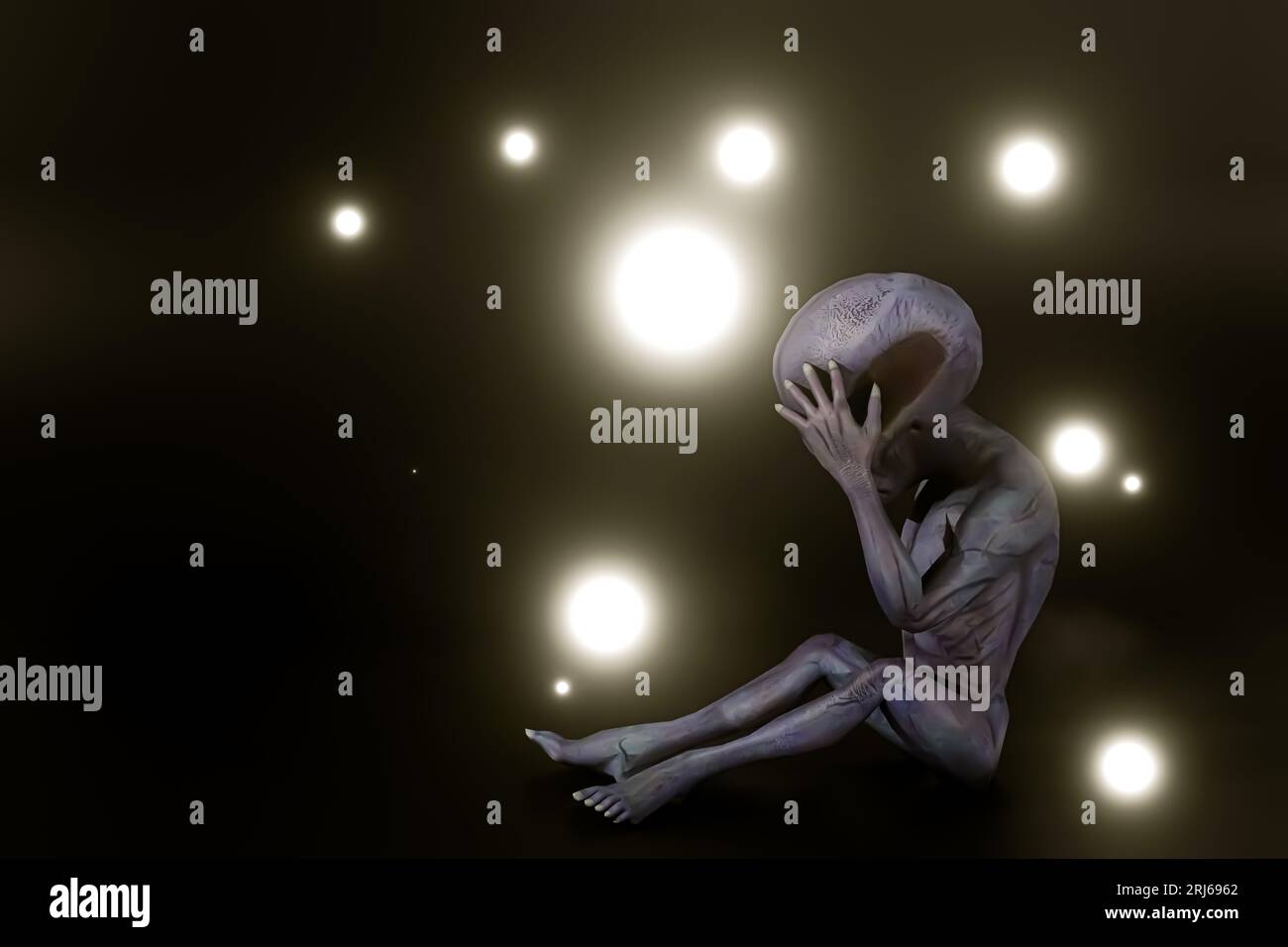 alien isolated on black background 3d illustration Stock Photo - Alamy