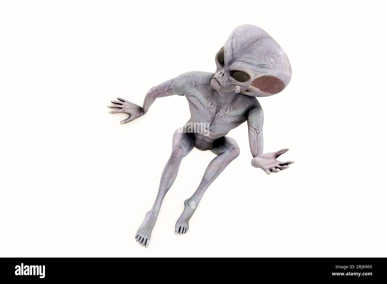 alien isolated on white background 3d illustration Stock Photo - Alamy
