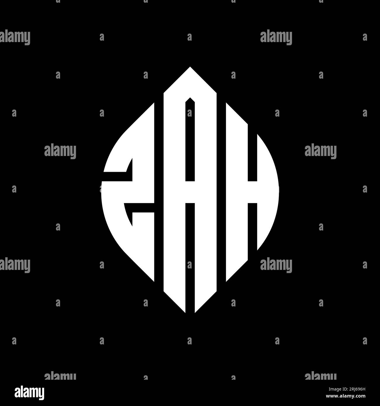 Zah ZAH circle letter logo design with circle and ellipse shape. ZAH ...