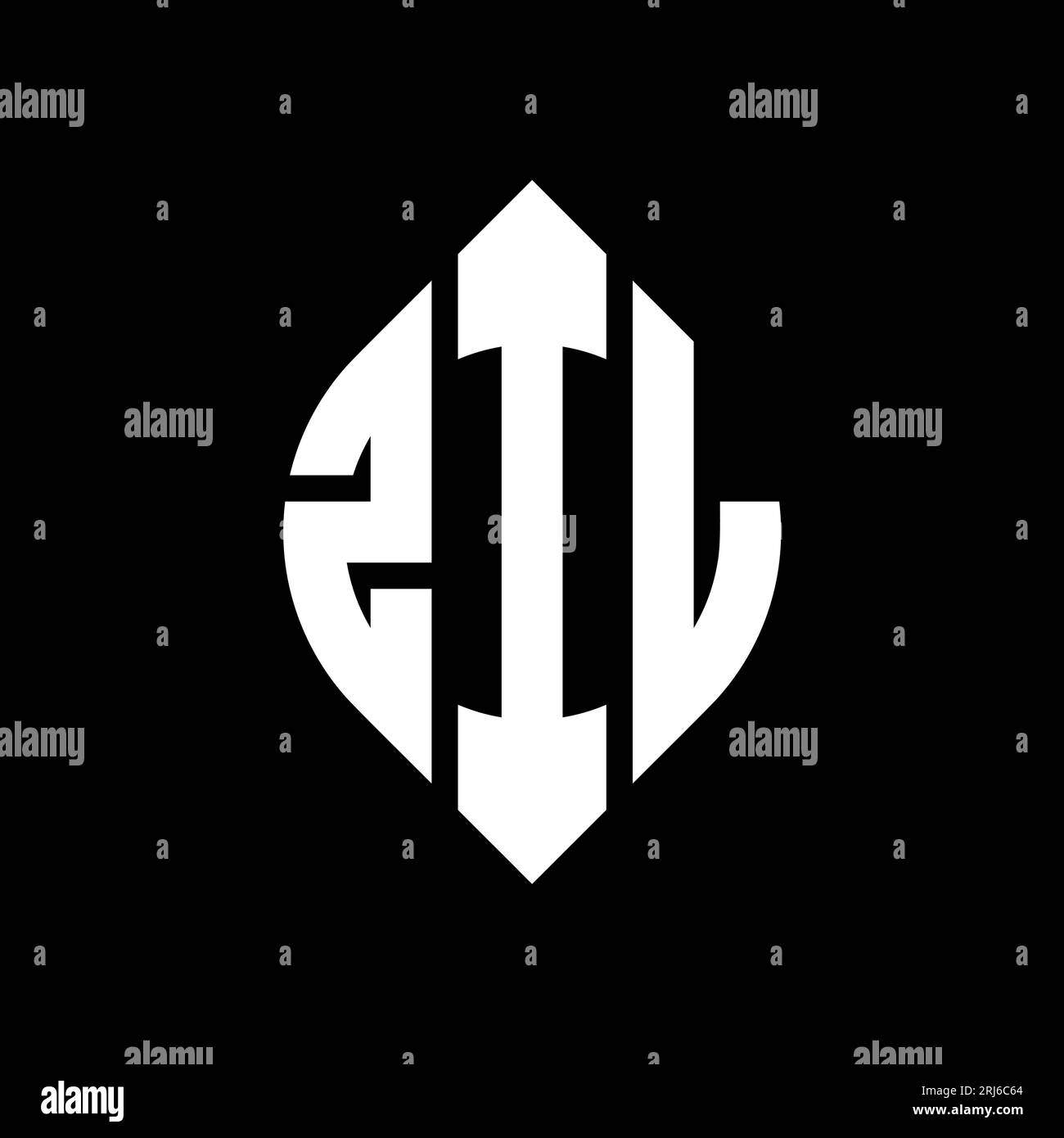 ZIL circle letter logo design with circle and ellipse shape. ZIL