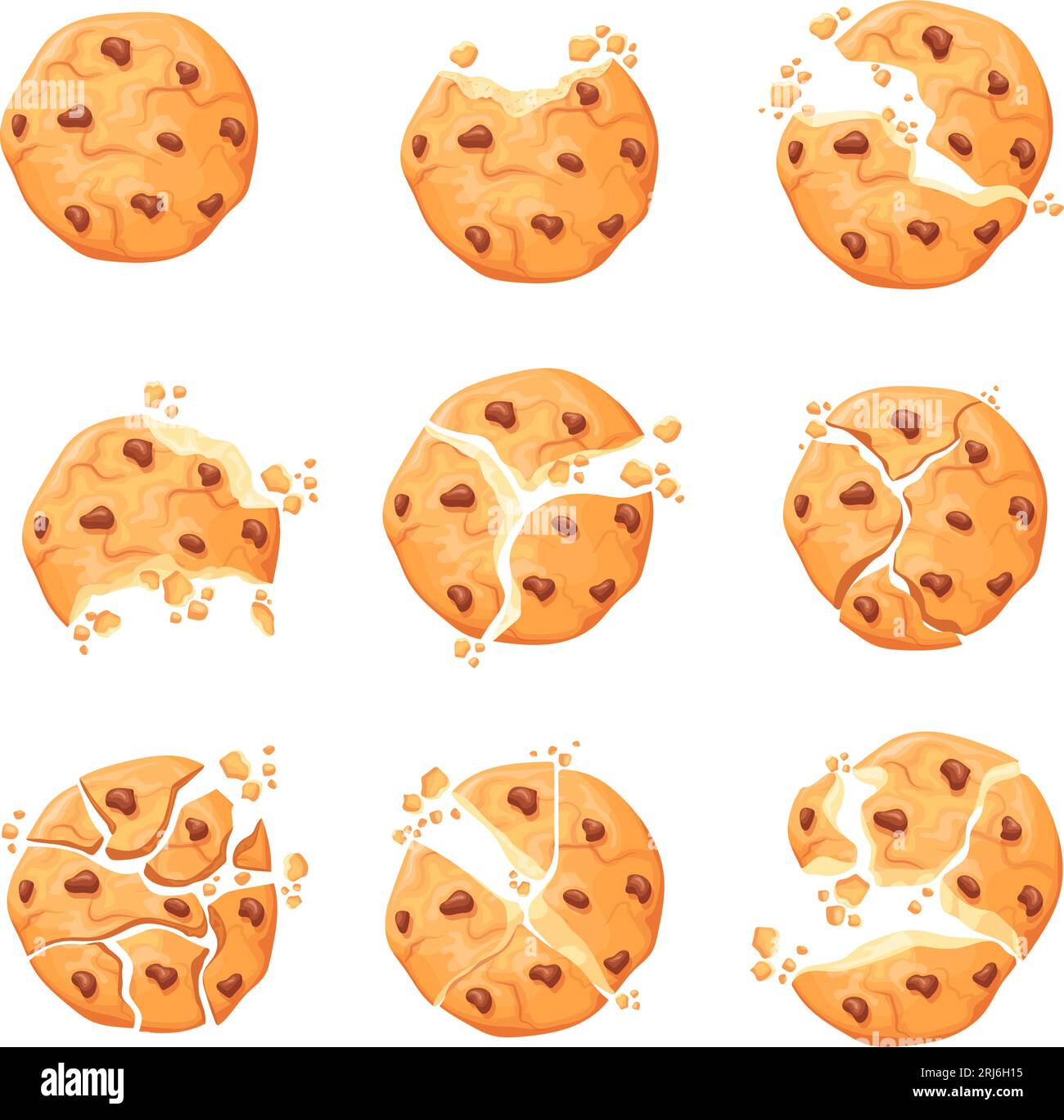 Crumbling cookie. Crunchy yummy cookies with chocolate crumb broken