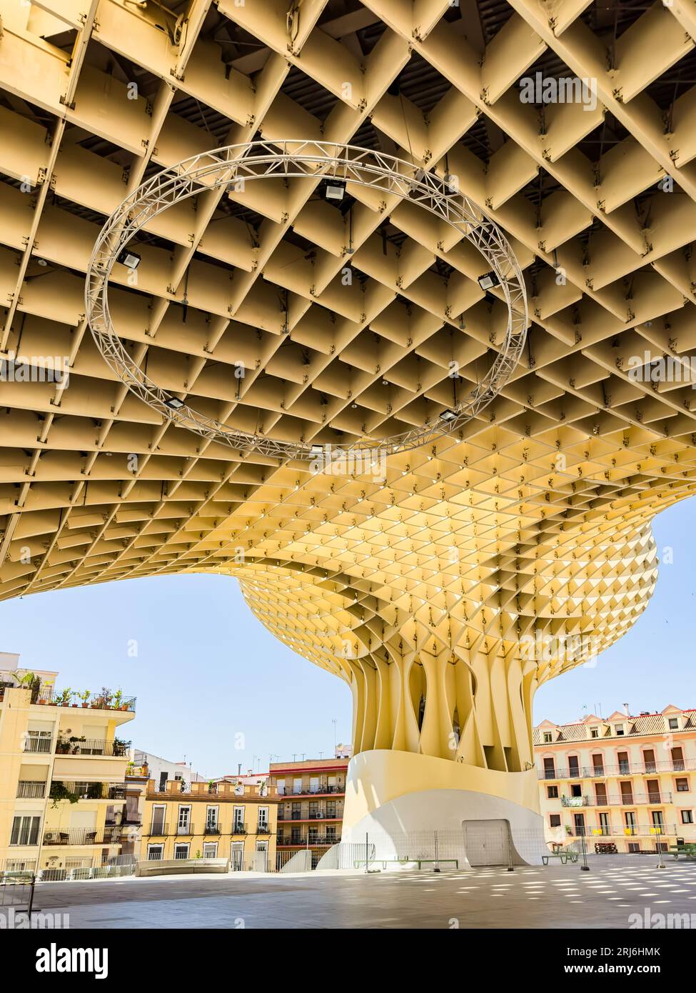 The Setas de Sevilla in the old quarter of Seville consisting of six wooden parasols resembling mushrooms. Stock Photo