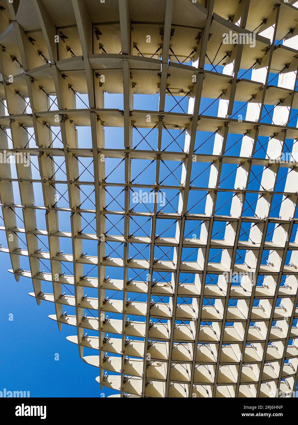 The Setas de Sevilla in the old quarter of Seville consisting of six wooden parasols resembling mushrooms. Stock Photo