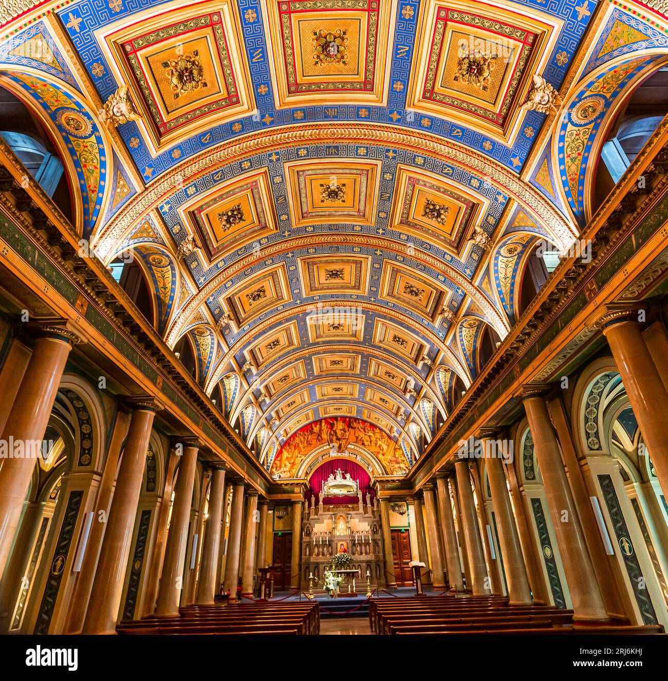 PARIS, FRANCE, August 15, 2023 : interiors and details of Saint Vincent de Paul chapel, near Miraculous medal church in Paris, France Stock Photo