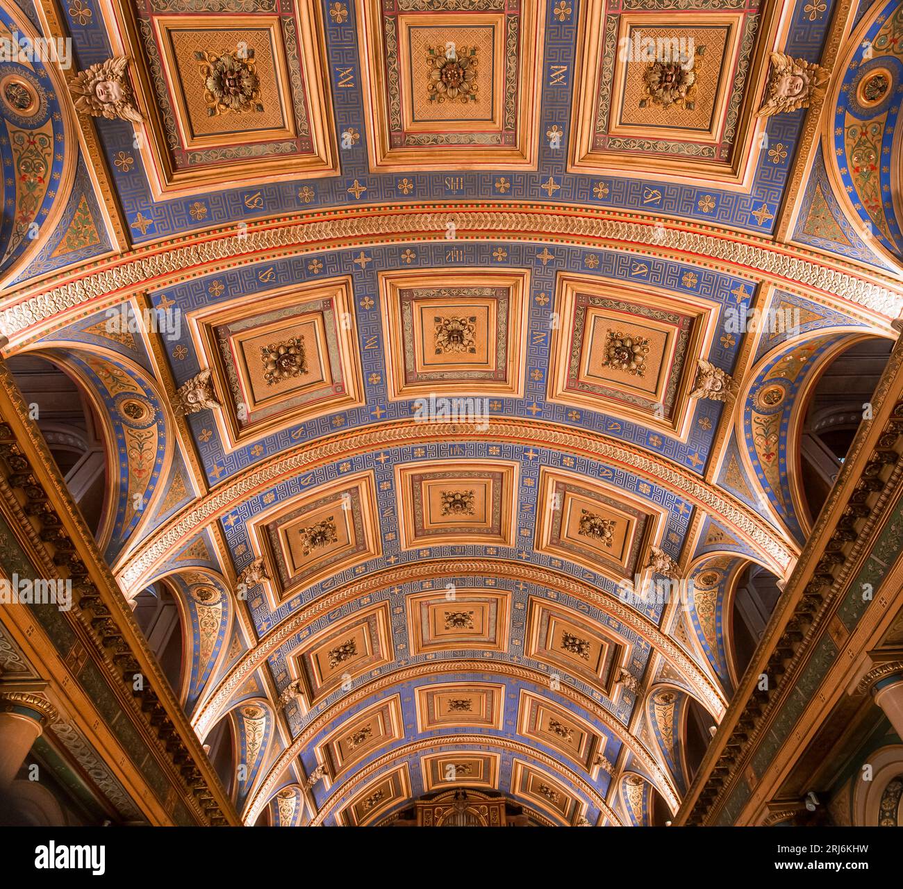 PARIS, FRANCE, August 15, 2023 : interiors and details of Saint Vincent de Paul chapel, near Miraculous medal church in Paris, France Stock Photo