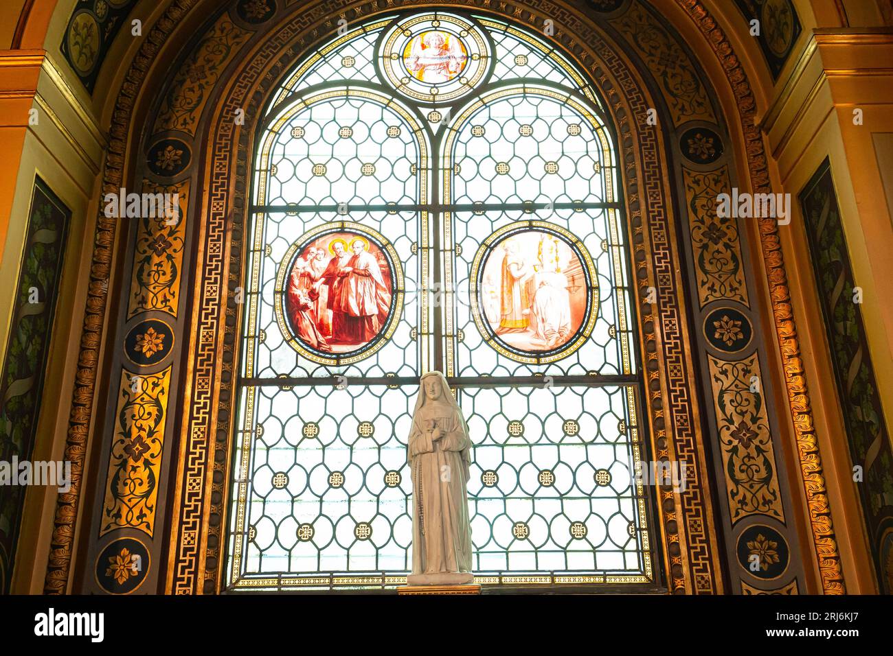 PARIS, FRANCE, August 15, 2023 : interiors and details of Saint Vincent de Paul chapel, near Miraculous medal church in Paris, France Stock Photo