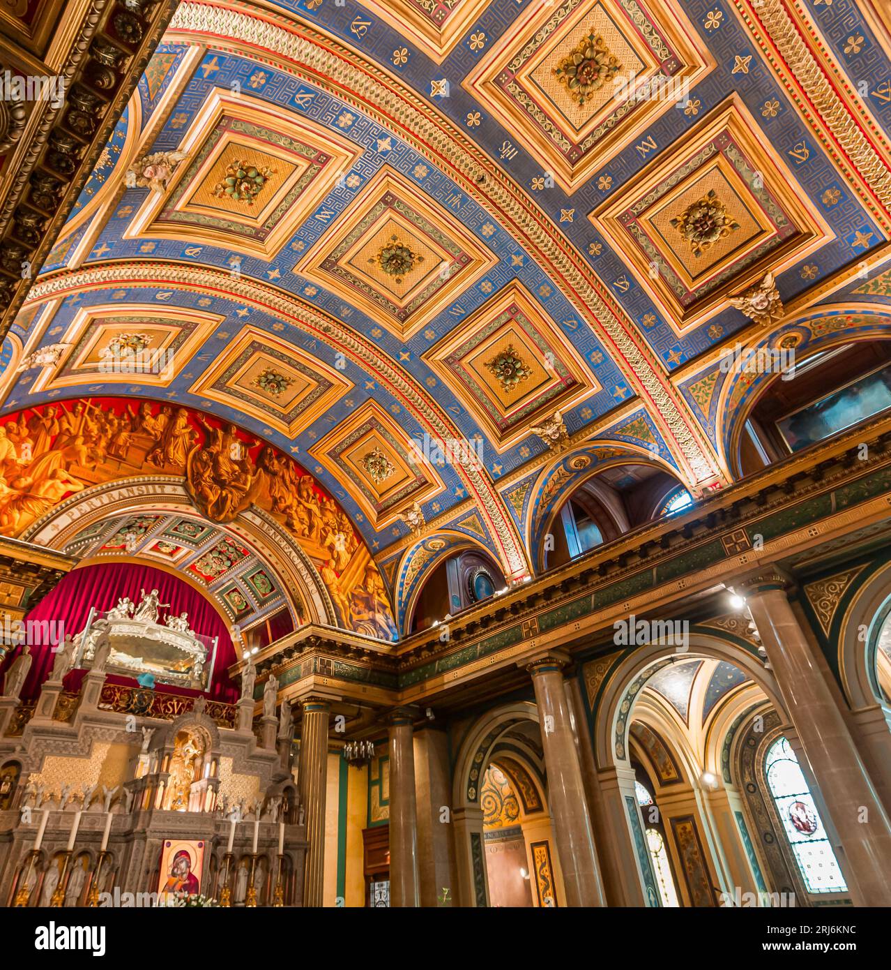 PARIS, FRANCE, August 15, 2023 : interiors and details of Saint Vincent de Paul chapel, near Miraculous medal church in Paris, France Stock Photo