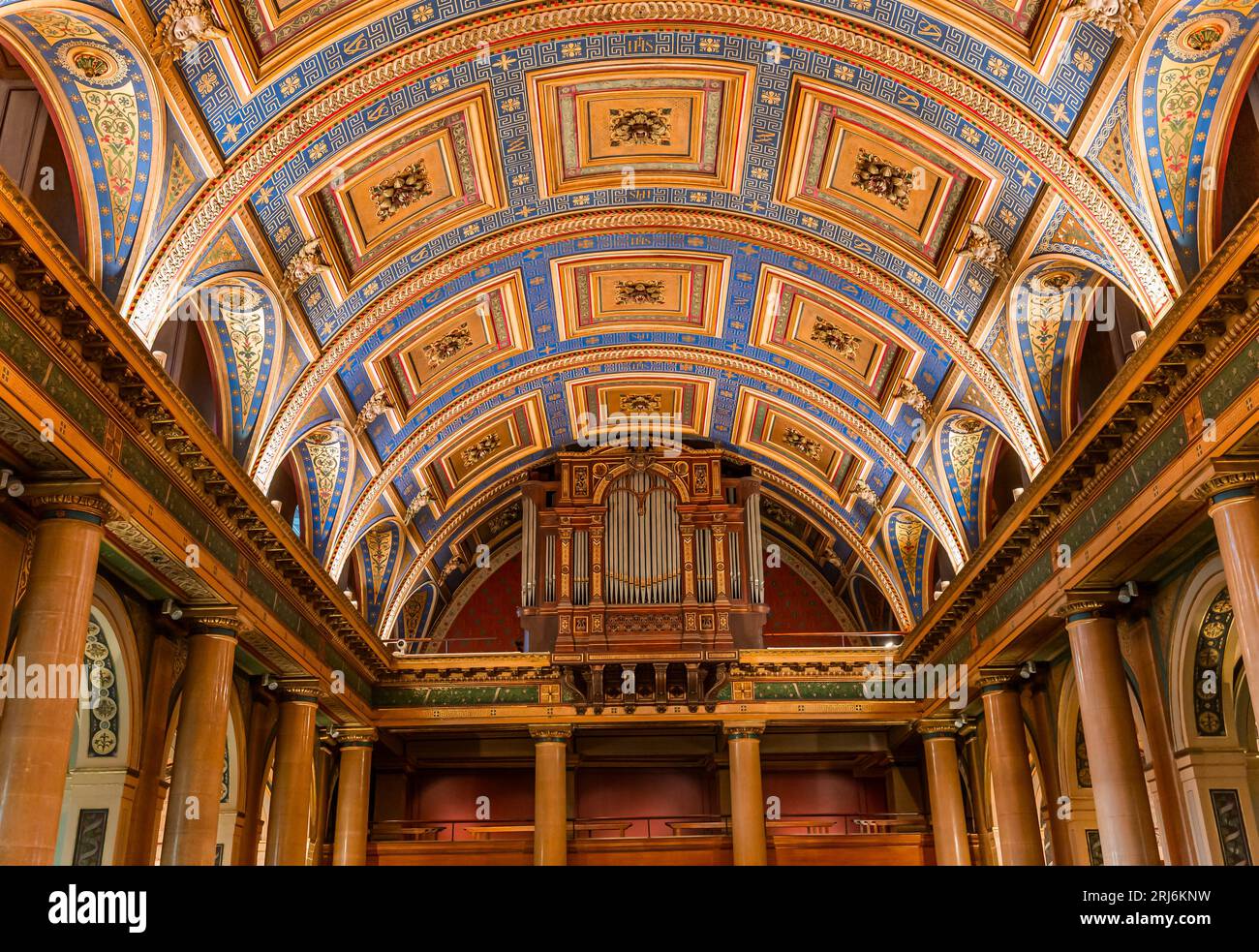 PARIS, FRANCE, August 15, 2023 : interiors and details of Saint Vincent de Paul chapel, near Miraculous medal church in Paris, France Stock Photo