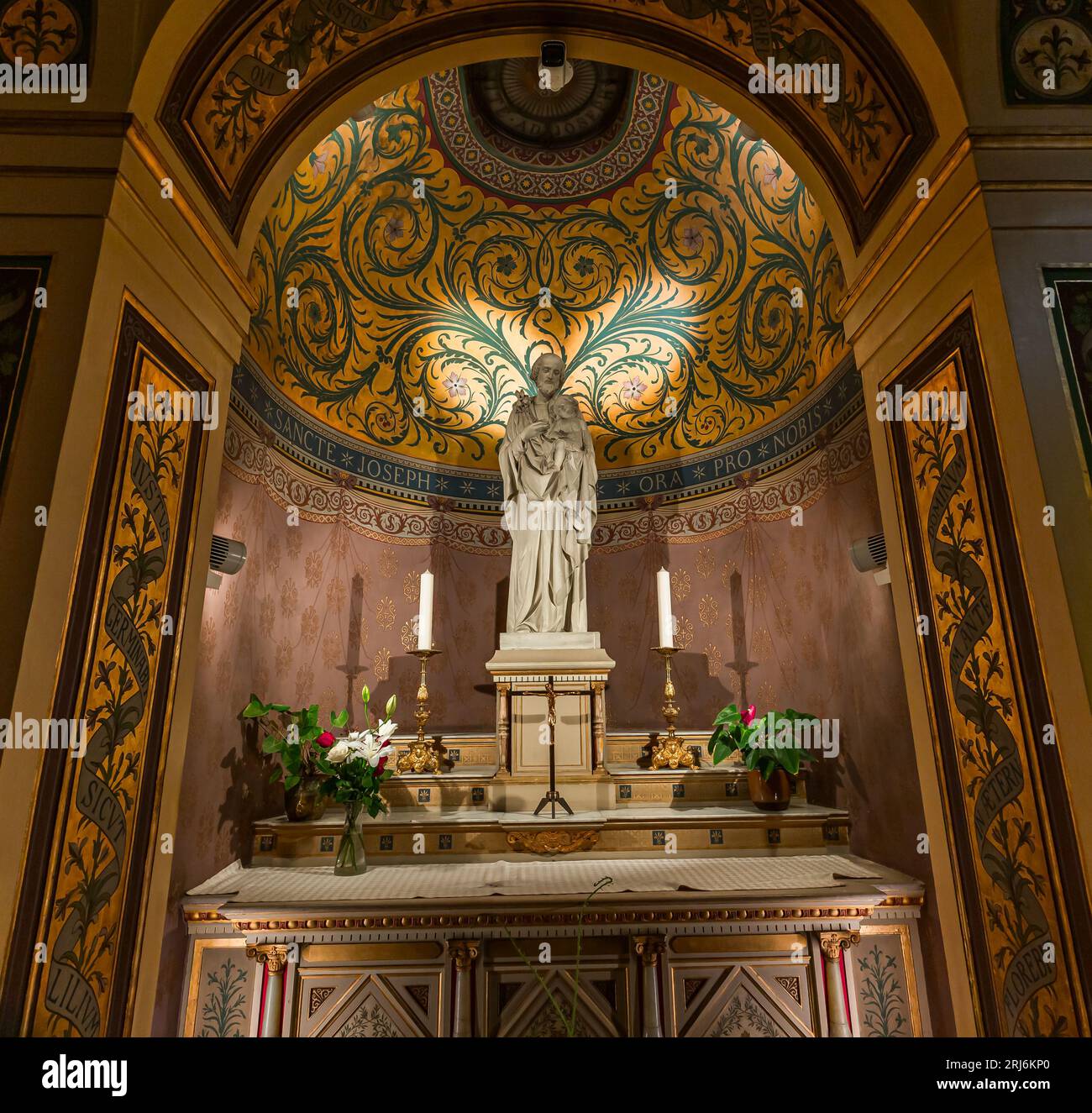 PARIS, FRANCE, August 15, 2023 : interiors and details of Saint Vincent de Paul chapel, near Miraculous medal church in Paris, France Stock Photo