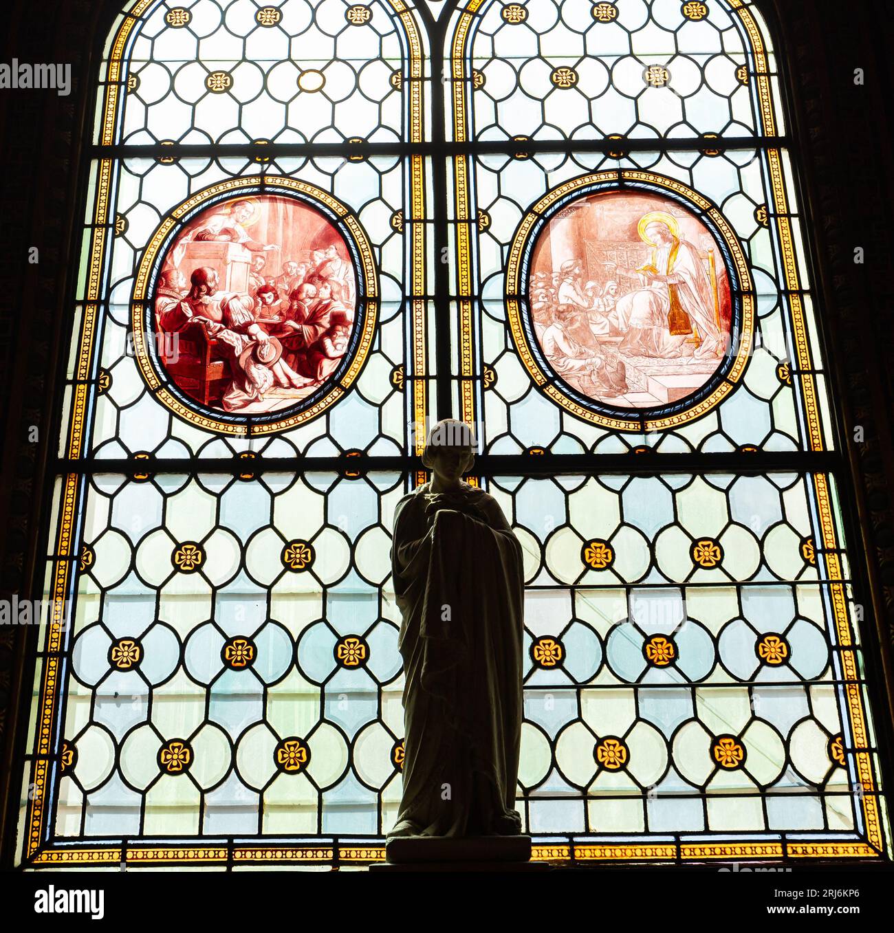 PARIS, FRANCE, August 15, 2023 : interiors and details of Saint Vincent de Paul chapel, near Miraculous medal church in Paris, France Stock Photo